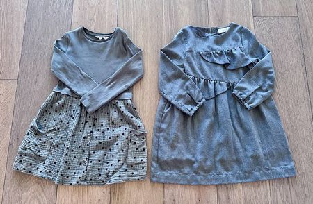 2x langärmliges Kleid (110-120cm, Übergangszeit)