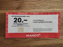Manor Gutschein 20 CHF