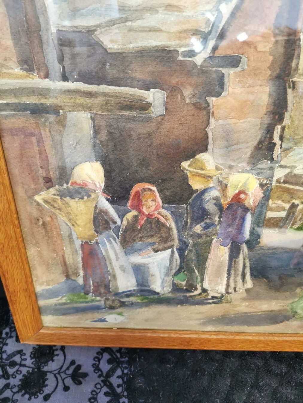 Gemälde: GRANDE AQUARELLE SIGNÉE MONTAGNARDS SUISSES – Gebraucht aus Genève von Qanil77 2