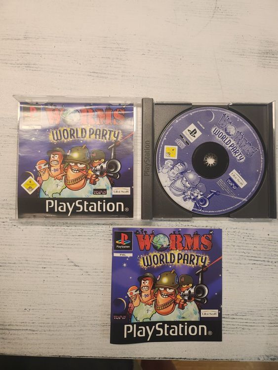 Sony Jeux: Worms World Party für Sony Playstation 1 Ps1 – D'occasion à Tuggen par Zweitechanceboutique 2