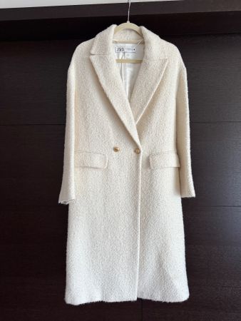 ZARA Klassischer Mantel - Weiss (Grösse XS)