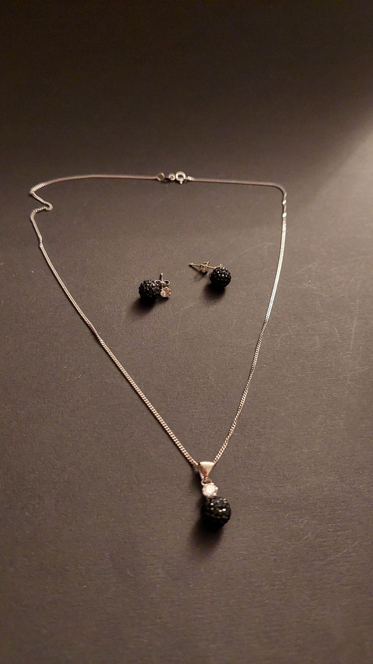 Altri gioielli: 925 Silber Schmuck Set, Ohrstecker & Kette – Nuovo e nell'imballaggio originale da Zürich venduto da Rose-Black 1