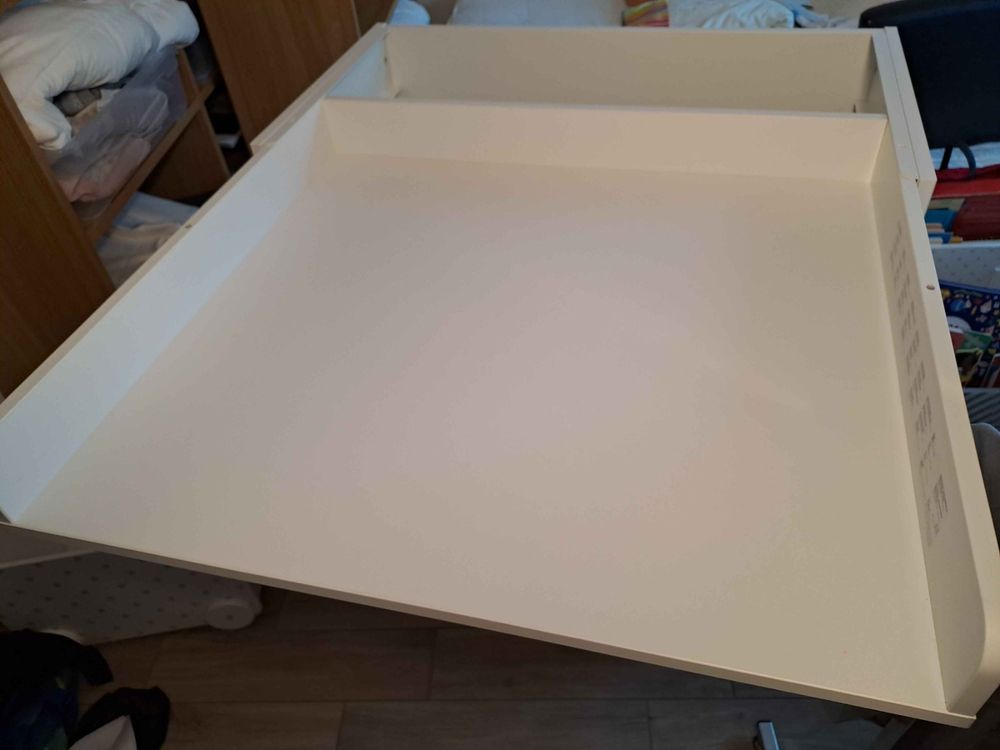 SMÅSTAD Table à langer, blanc bouleau/avec 3 tiroirs, 90x79x100 cm