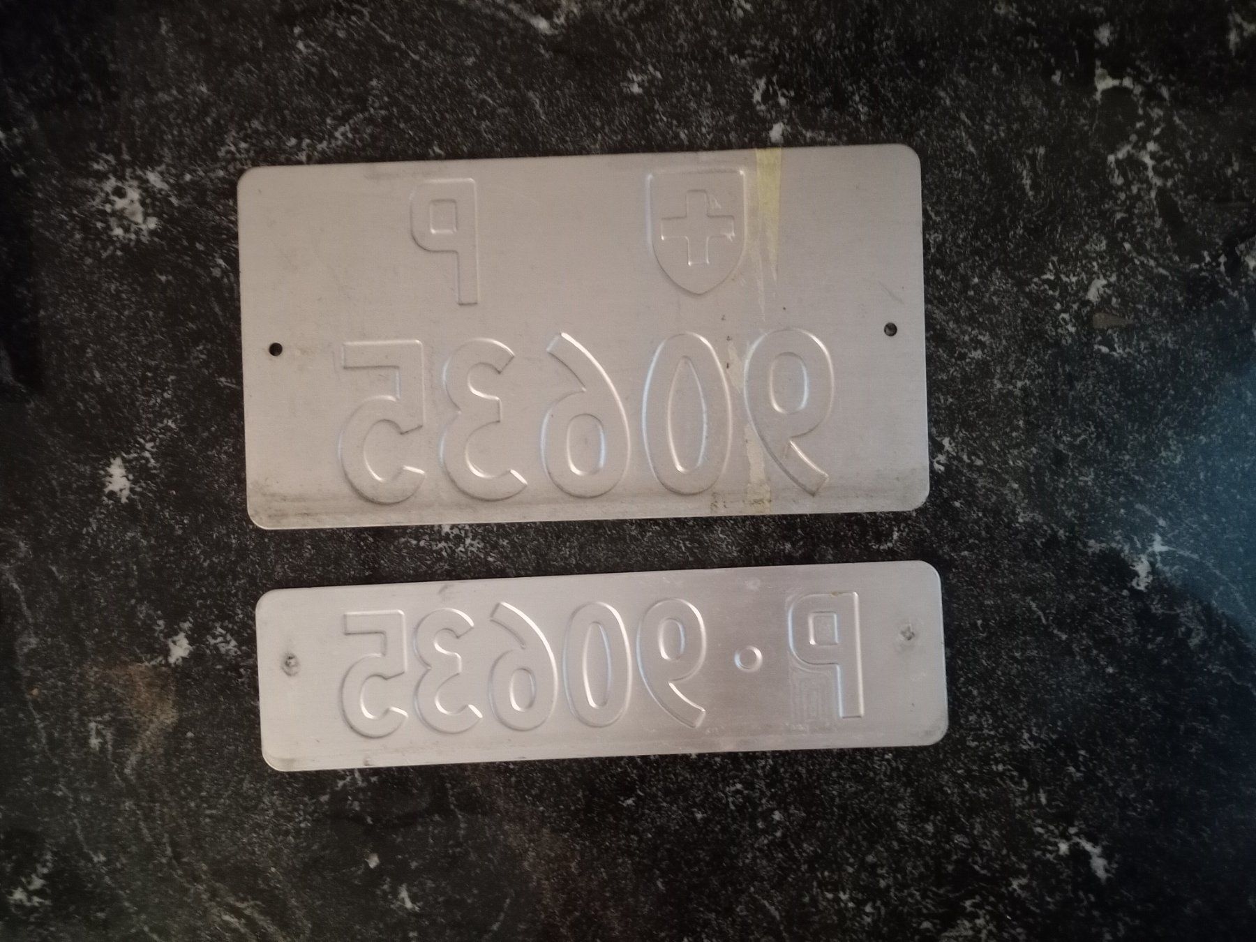 Schilder: 2x Nummernschild PTT Post ausrangiert 90635 – Gebraucht aus Küttigen von Melisch1000 1