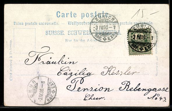Cartoline postali: AK Zürich, Hotel Dolder, 1900 – Usato da Berlin venduto da bartko-reher 1