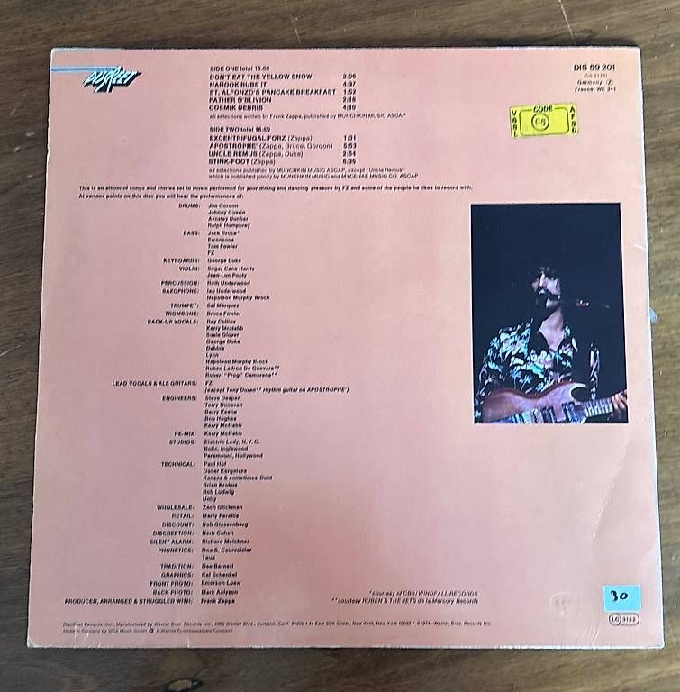 Schallplatten: LP Frank Zappa - Apostrophe – Gebraucht aus Viganello von 597_k72f 1