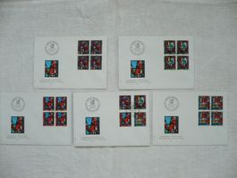 Pro Patria 1971 5 FDC Satz & 4er-Bl. SBK B150 - B153