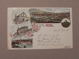 Litho Karte Ansichtskarte Olten SO Post Postgebäude 1900
