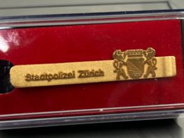 Krawatten klammer halter clip gold Stadtpolizei Zürich - RAR