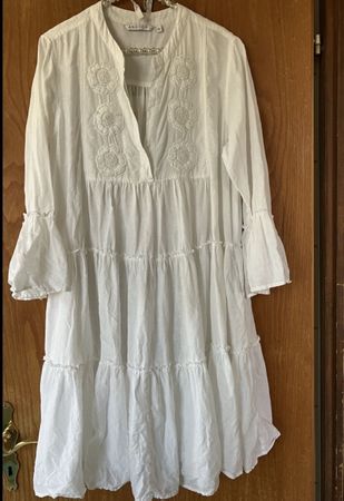 Angoor Kleid Weiss Leinen Grösse 42 Damen
