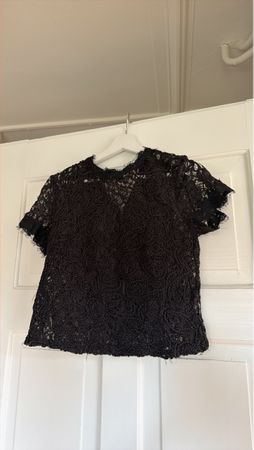 Elegante Bluse aus Spitze, Schwarz, Grösse M - Neuwertig