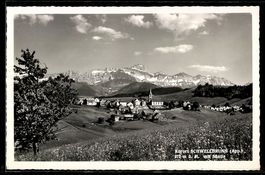 AK Schwellbrunn /App., Gesamtansicht mit Säntis