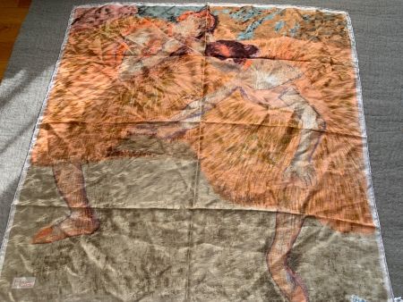 Seidenfoulard mit Tanzbild von Degas Vintage  85 x 85