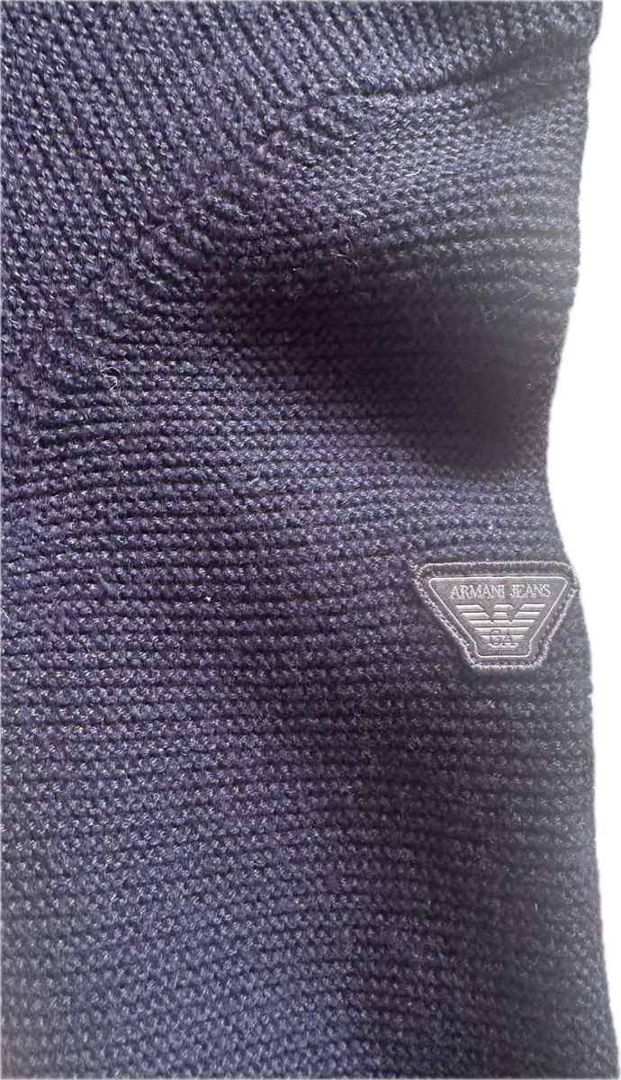 Armani Maglioni & Felpe: Armani Wollen Herren Pullover Marineblau Grösse M/L – Usato da Schlieren venduto da Mr.Wunder 2