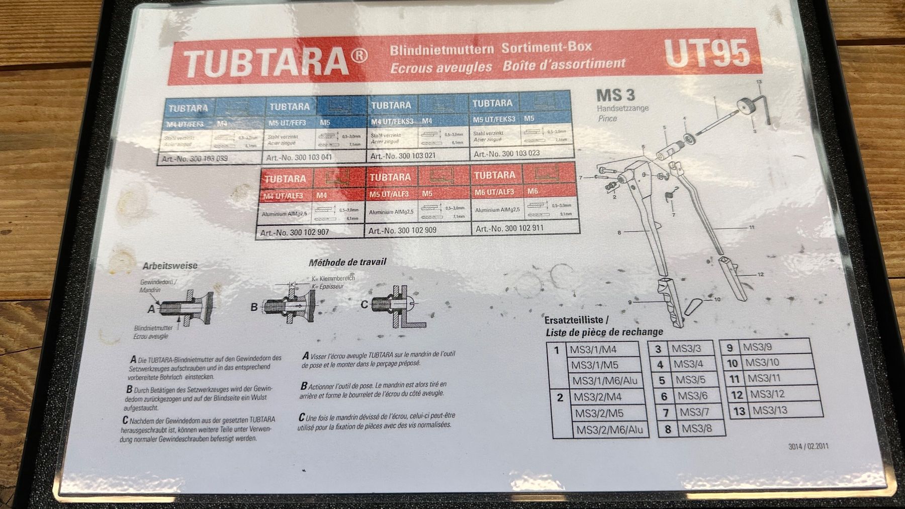 Tubtara Tutti gli attrezzi: Blindnietmuttern-Sortimente TUBTARA UT-95 – Usato da Heimisbach venduto da inf_qf26 2