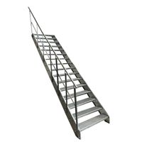 Stahltreppe 16 Stufen+Geländer 60x304cm