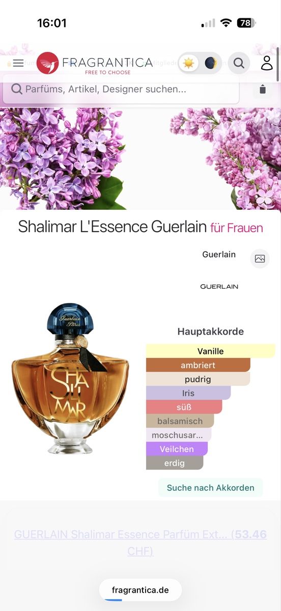 Guerlain Profumi & Eau de Toilette: Guerlain Shalimar L'Essence Parfum Extrait , 2 ml – Usato da Sursee venduto da nst_czk2 1