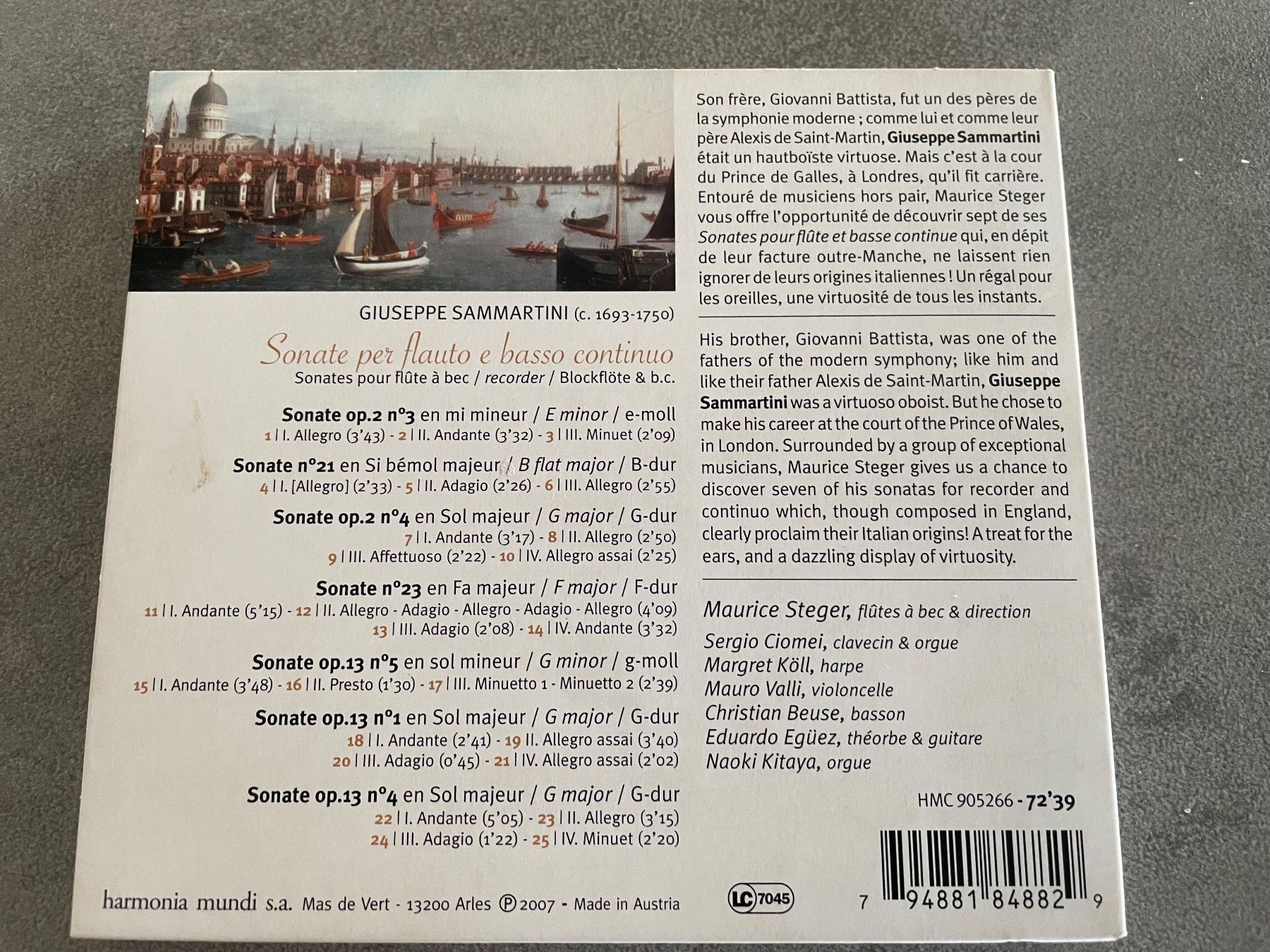 CDs: CD Maurice Steger Sonate per flauto e basso continuo – D'occasion à Zuchwil par astalavista02 1