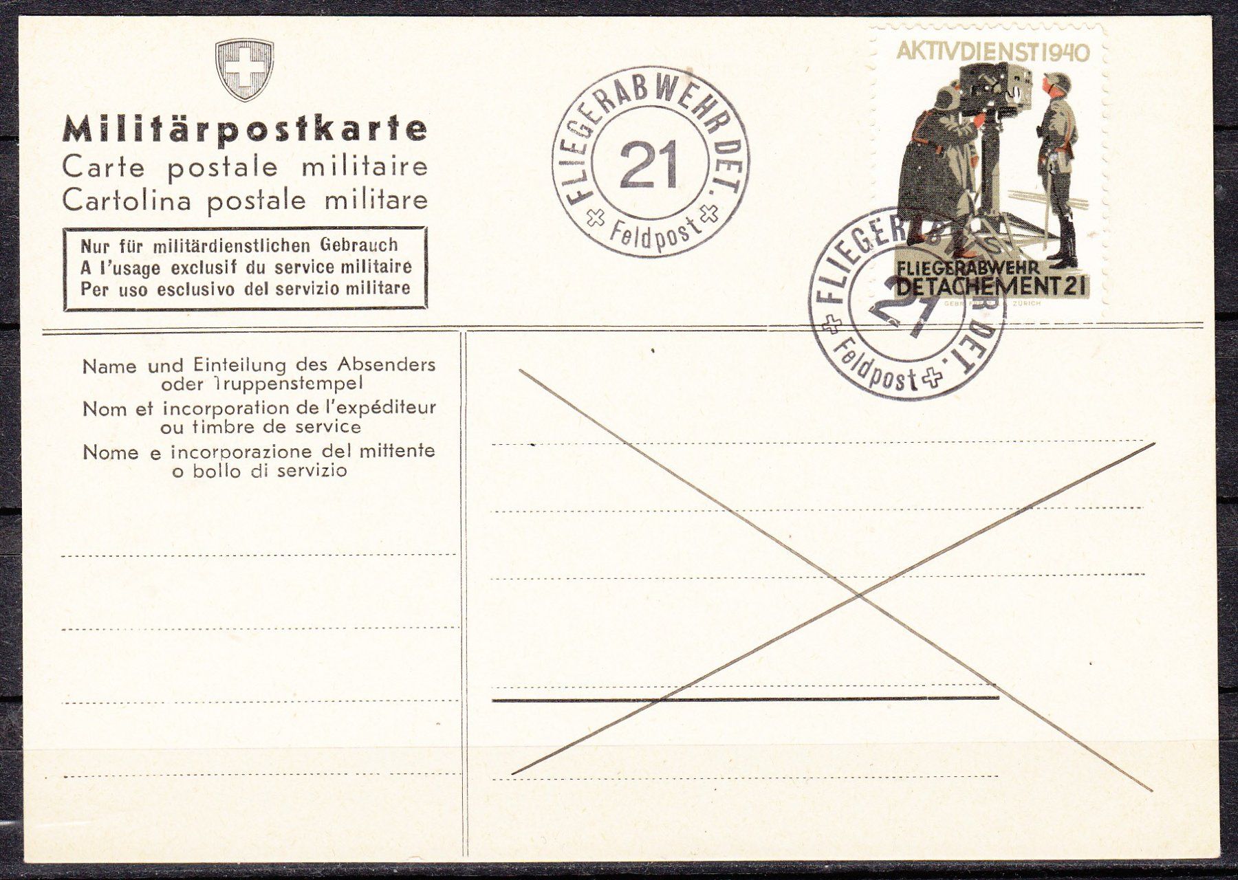 Tutti i francobolli: Militärpostkarte 2.Wk Mit Soldatenmarke – Usato da Herrliberg venduto da Lfrifda