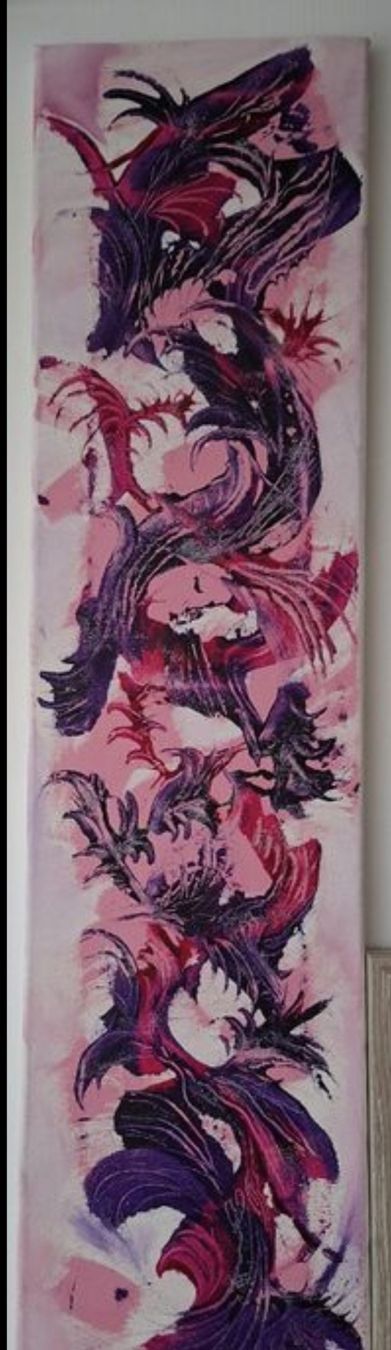 Dipinti: Gemälde, Lila und Rosa,handmade 20×80 – Nuovo (secondo la descrizione) da Riehen venduto da Steinbock1970