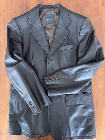 Herren Blazer Lederjacke (Braun)