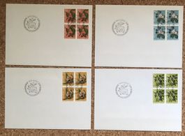 LOT PRO JUVENTUTE 4ER BLOCKS AUF UMSCHLAG 1973