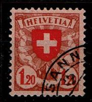 Ecusson 164 oblitéré variété 2.01a HFLVETIA