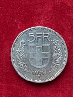 5 Francs 1931 Bern - 13* über Kopf - Sehr Schön / Très Beau