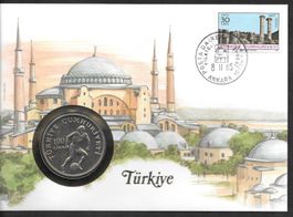 Münzbrief Türkei Fussballmünze Fussball WM 1982