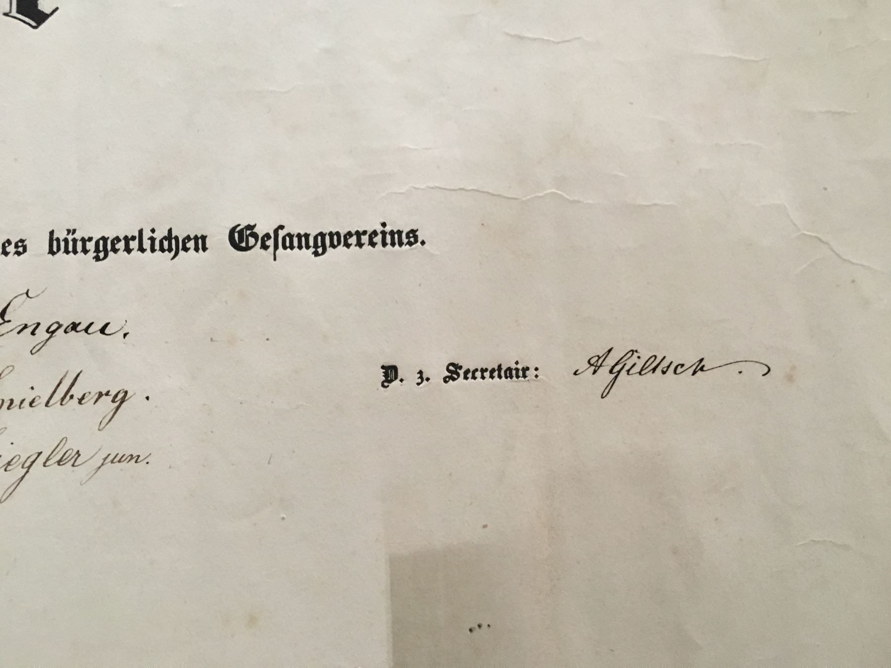 Cartoline: Ehren-Mitglied Gesangsverein 1873 – Usato da Gipf-Oberfrick venduto da Iberico 3