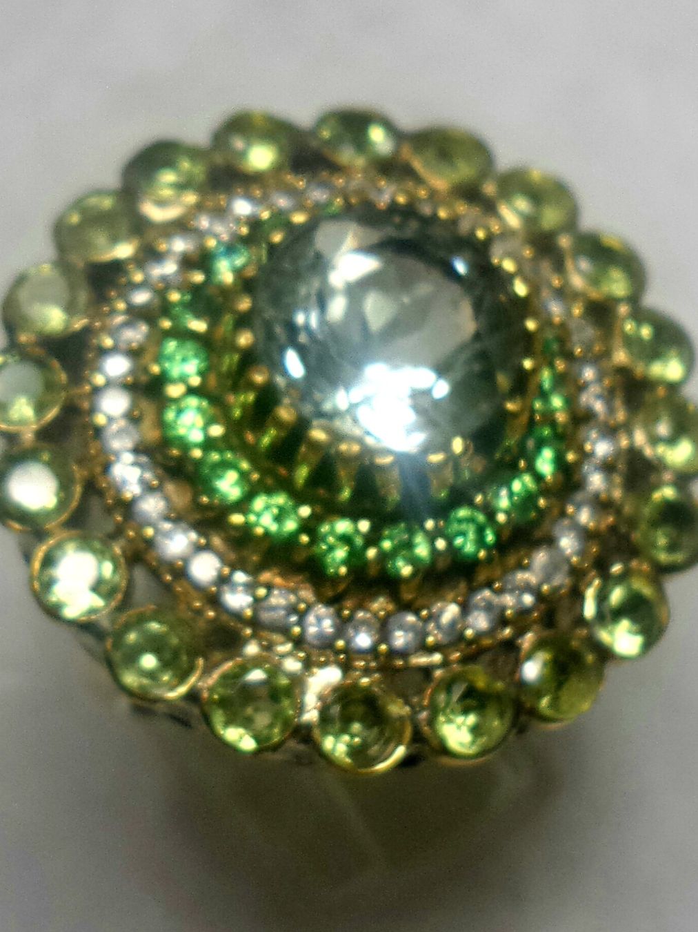 Anelli: Statement Ring, Silber 925, Rauchquarz und Peridot – Nuovo (secondo la descrizione) da Zürich venduto da adriben 2