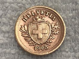 1 centime/Rappen 1908