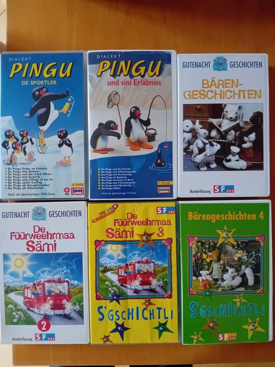Kinder-Videos VHS Pingu, Füürweermaa Sämi etc. | Comprare su Ricardo