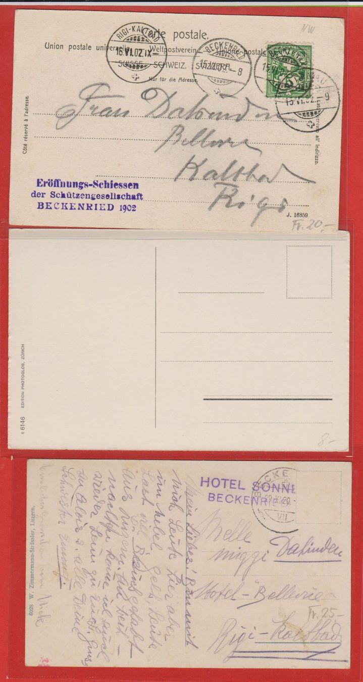 Cartoline postali: Beckenried  -  12 alte Ansichtskarten ab 1902 – Usato da Vitznau venduto da Ropaku 3