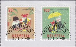 2021, J428A-J429A mit Ersttags-Halbmond-Stempel BERN