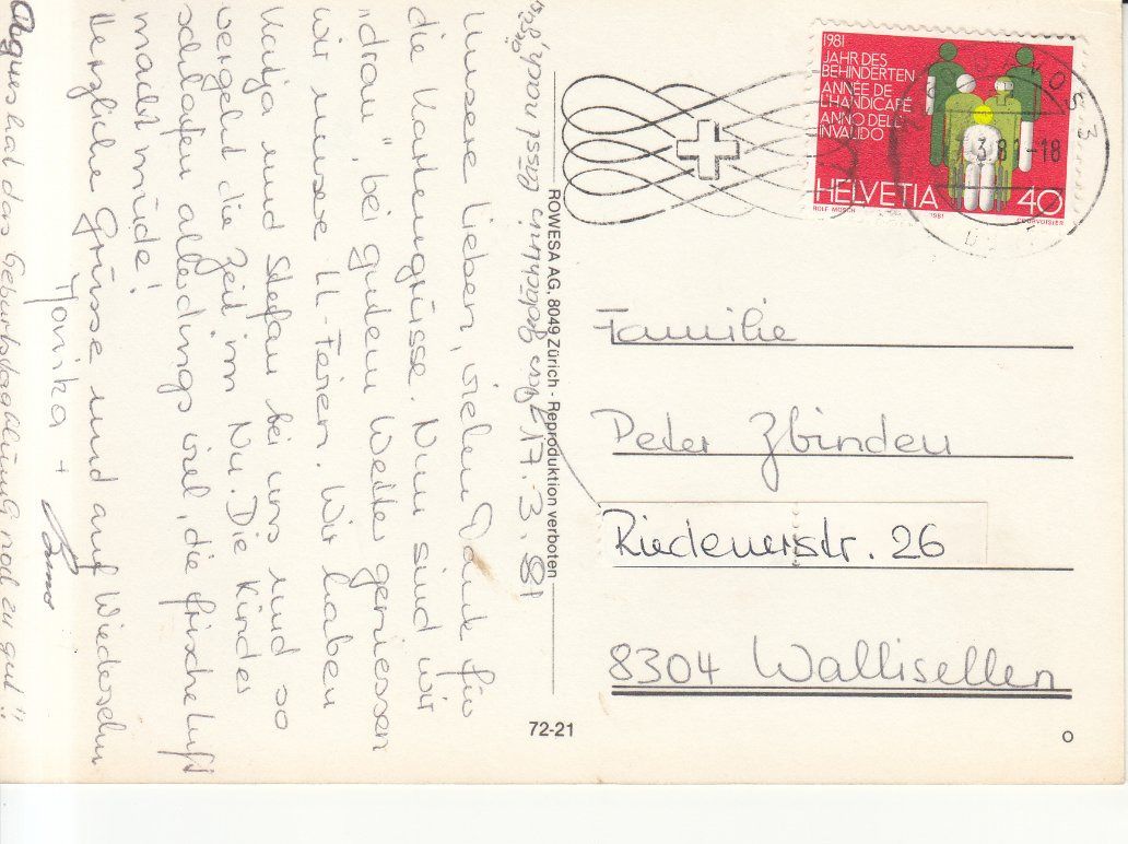 Ansichtskarten: Davos 1981 – Gebraucht aus Bürglen TG von StampGraf 1