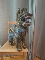 Asiatische Deko-Figur, Glücksdrache, Holz, Handarbeit