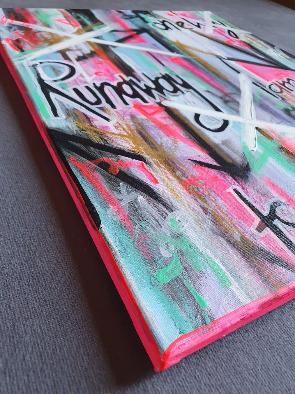 Dipinti: Gemälde Graffiti Stil bunte Leinwand 50x40cm Unikat – Nuovo (secondo la descrizione) da Wimmis venduto da hel_m26m 1