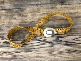Boho Gürtel echter Ledergürtel mit Schnalle aus Silber