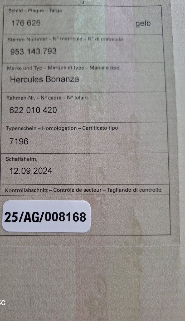 Hercules Cyclomoteurs: Hercules Bonanza mit 2 Gang Handschaltung – D'occasion à Möriken AG par Klausi73 9