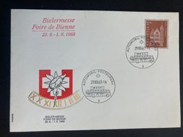Schweiz 1968 Automobilpost Foire de Bienne cachet+Marke