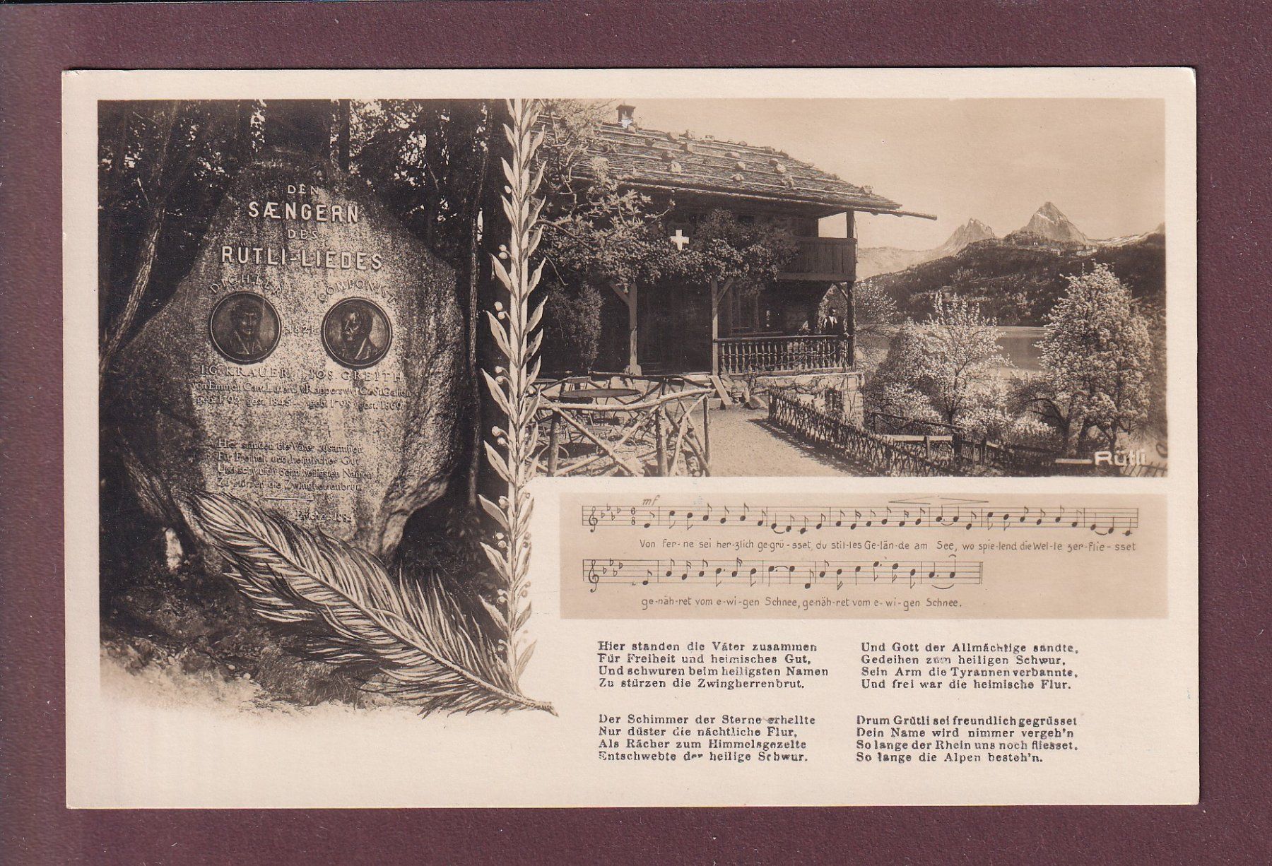 Cartoline postali: RUTLI-LIEDES – Usato da Pully venduto da nicecards