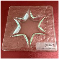glasArt - quadratischen Glasuntersetzer mit 7-zackigen Stern
