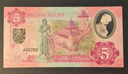 Bohemia 5 Korun 2020 UNZ Polymer Privatausgabe