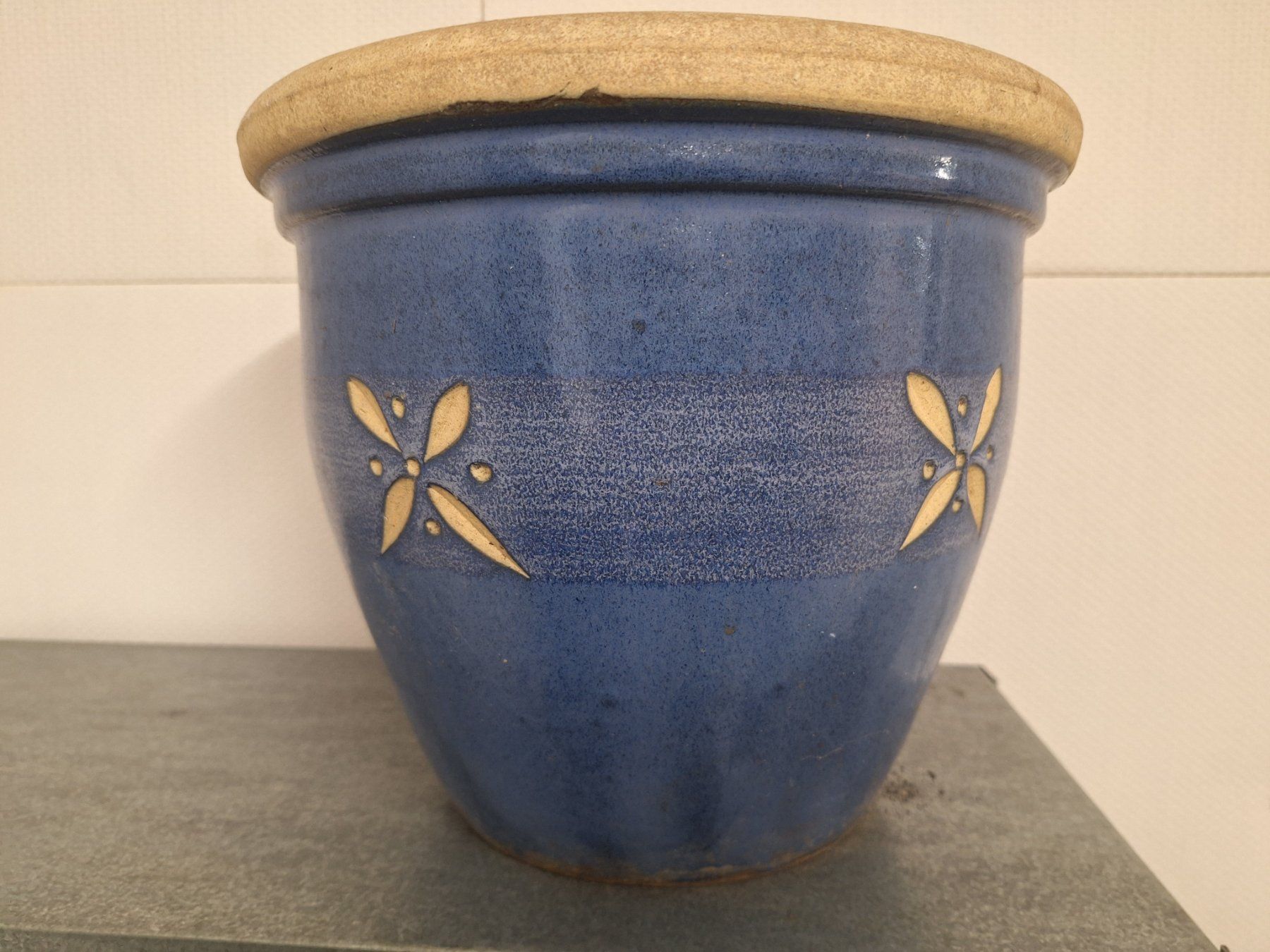 Vasi per fiori: Blumentopf; Übertopf; Keramiktopf, Topf blau – Usato da Spreitenbach venduto da misi.m 4