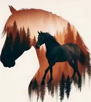 Diamond Painting: Pferdesilhouette 30x30cm