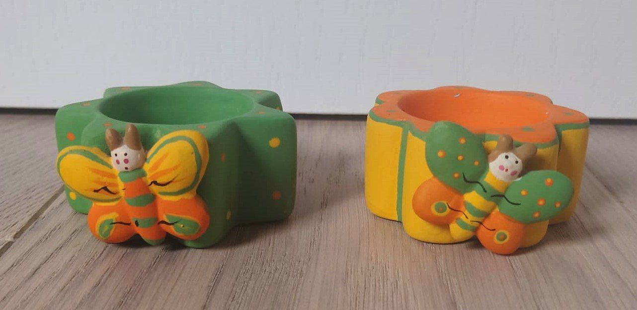Portacandele: Rechaud-Kerzenhalter "Sommer/Schmetterling" – Usato da Wohlen AG venduto da Exitburn