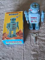 Blechroboter mechanisch mit Aufziehschlüssel und Box, unbesp