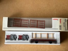 Marklin 45096 Rungenwagen beladen 2 Mähdrescher