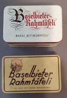 2 antike Blechdosen Baselbieter Rahmtäfeli, Rarität!